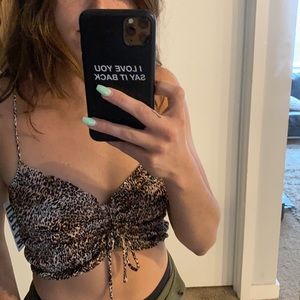 Cheetah print Cinched Crop Top